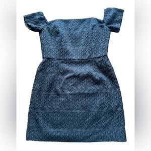 Vineyard Vines Black Off Shoulder Jacquard Cocktail Dress Women’s Size 8 NWT